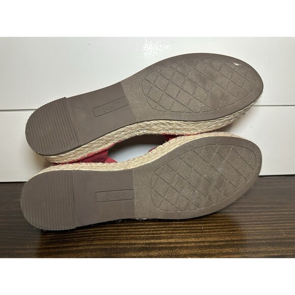 Joie Cruz Ankle Strap Espadrille Red Suede Platform Shoes Sandals Women's 9M - Picture 10 of 11